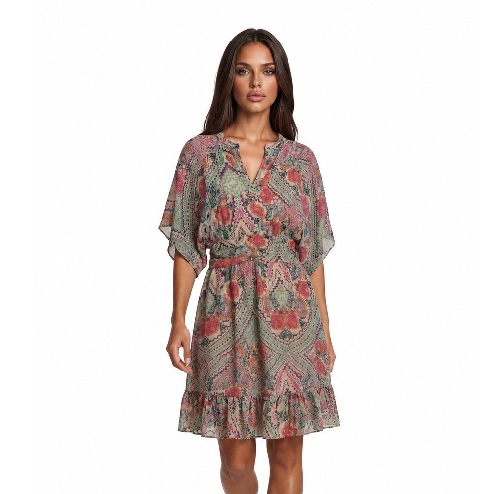 Maeve Dress‎ Women's Size 4 Multicolor Boho Floral V Neck Anthropologie